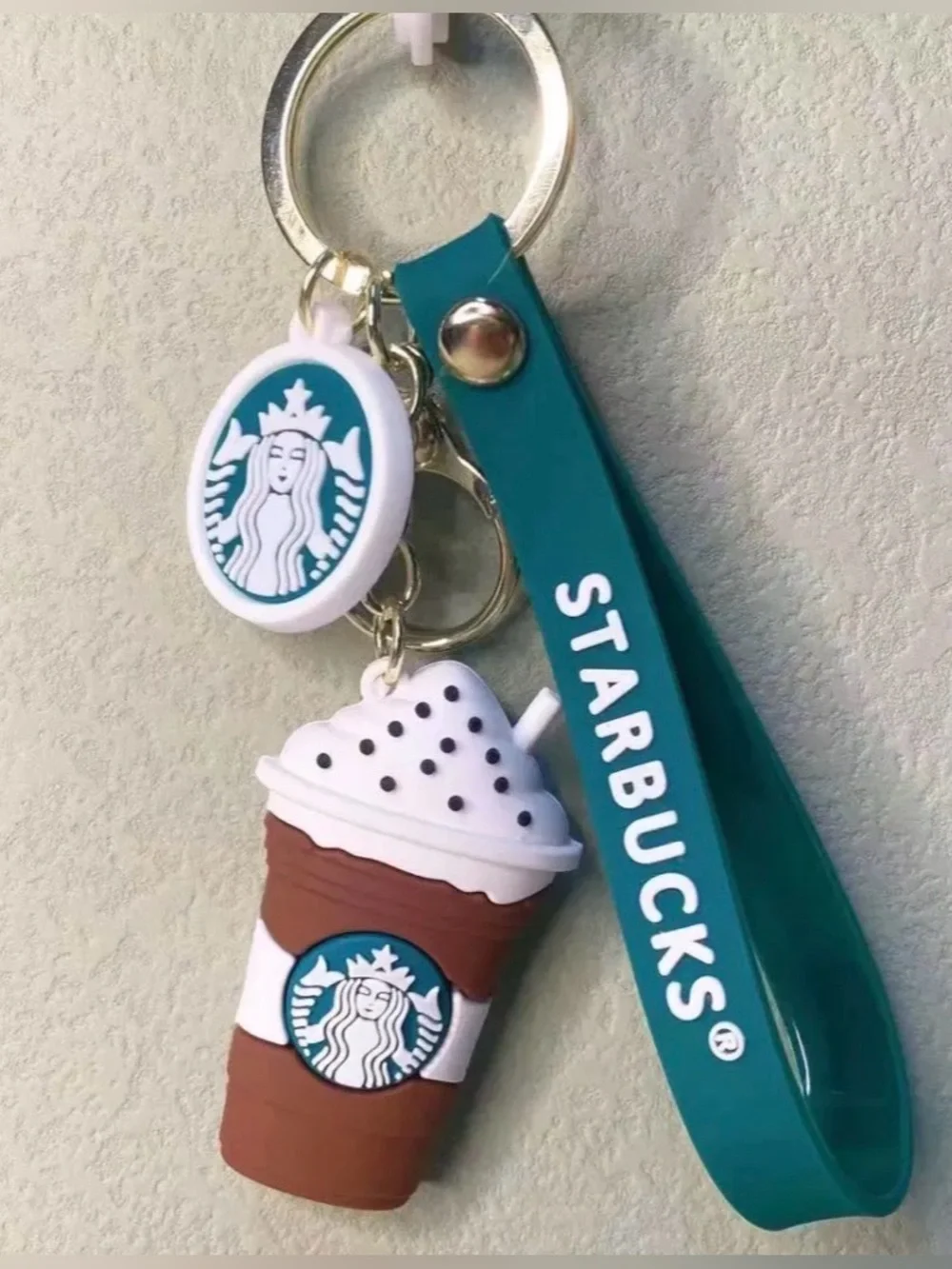 NEW Starbucks Silicone Bag Charm - Keychain with Coffee Cup